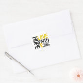 Kinderkanker Hope Love Faith Ronde Sticker (Envelop)