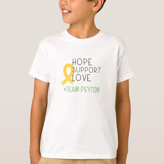 kinderkanker.hope#teamName Aangepaste Kinder T-Shi T-shirt (Voorkant)