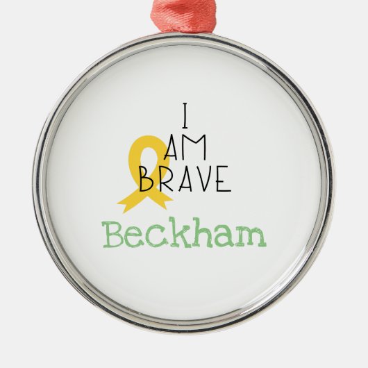 kinderkanker. Ik ben brave.Custom naam Ornament (Voorkant)