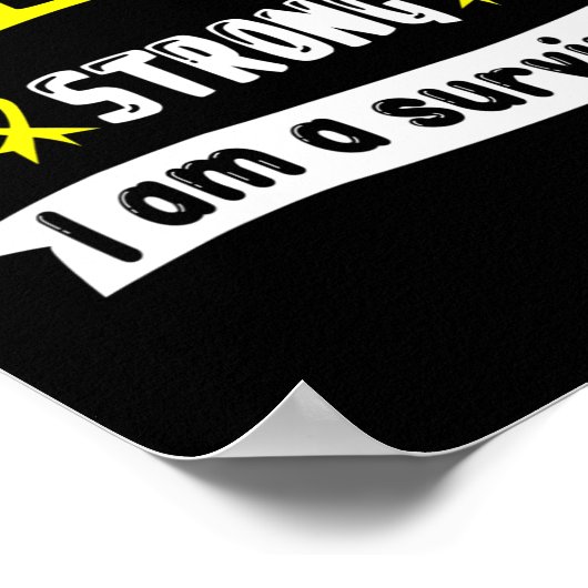 Kinderkanker Ik ben sterk dat ik een overlevende b Poster (Hoek)