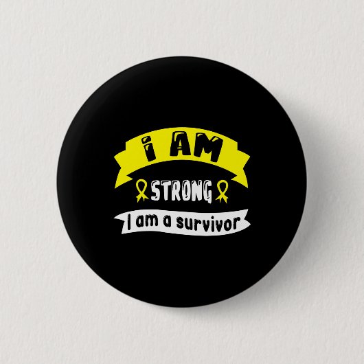 Kinderkanker Ik ben sterk dat ik een overlevende b Ronde Button 5,7 Cm (Voorkant)