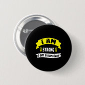 Kinderkanker Ik ben sterk dat ik een overlevende b Ronde Button 5,7 Cm (Voorkant /achterkant)