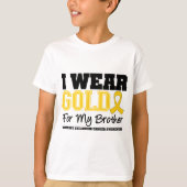 Kinderkanker Ik Draag goudkoolstofbroeder T-shirt (Voorkant)