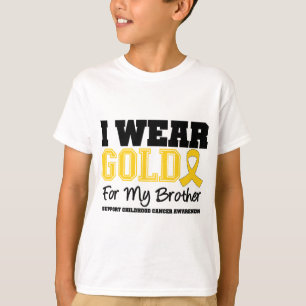 Kinderkanker Ik Draag goudkoolstofbroeder T-shirt