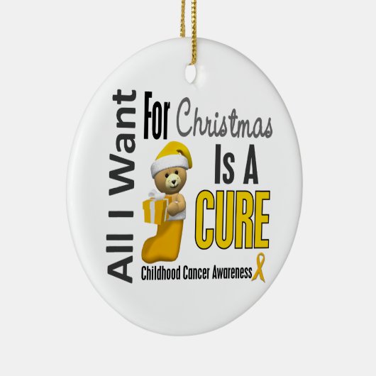 Kinderkanker Ik wil alleen kerstsieraden Keramisch Ornament (Rechts)