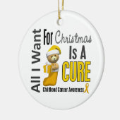Kinderkanker Ik wil alleen kerstsieraden Keramisch Ornament (Links)