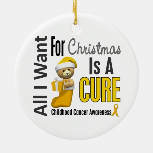 Kinderkanker Ik wil alleen kerstsieraden Keramisch Ornament (Achterkant)