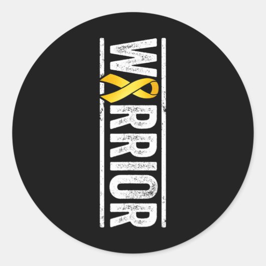 Kinderkanker krijger - Pediatric Golden Awaren Ronde Sticker (Voorkant)