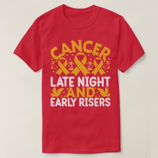 Kinderkanker Late nacht en vroege roos Yello T-shirt (Design voorkant)