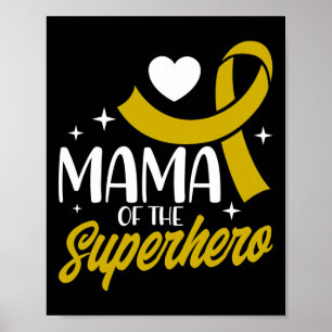 Kinderkanker Mama van een superheldenlint Poster