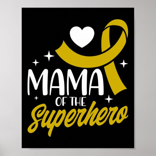 Kinderkanker Mama van een superheldenlint Poster (Voorkant)