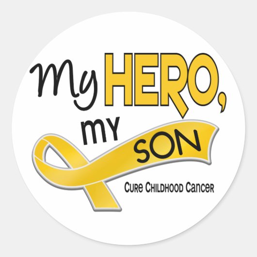 Kinderkanker MIJN HERO MIJN SON 42 Ronde Sticker (Voorkant)