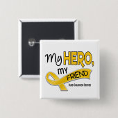 Kinderkanker MIJN HERO MIJN VRIEND 42 Vierkante Button 5,1 Cm (Voorkant /achterkant)