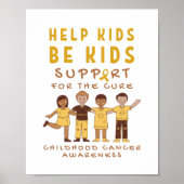 Kinderkanker Ondersteuning Cure Poster & Prints (Voorkant)