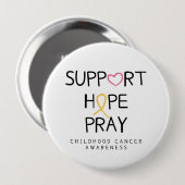 Kinderkanker. Ondersteuning.Hoop.Bid. Button (Voorkant /achterkant)