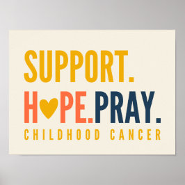 Kinderkanker Ondersteuning Hoop Bidden Poster Prin