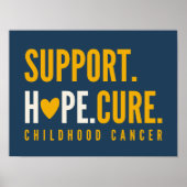 Kinderkanker Ondersteuning Hoop genezen Poster Pri (Voorkant)