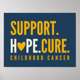 Kinderkanker Ondersteuning Hoop genezen Poster Pri