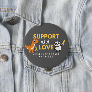 Kinderkanker. Ondersteuning & liefde. Button