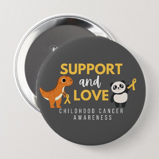 Kinderkanker. Ondersteuning & liefde. Button (Voorkant /achterkant)