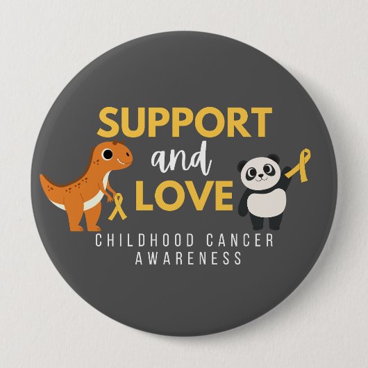 Kinderkanker. Ondersteuning & liefde. Button (Voorkant)