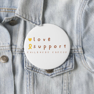 Kinderkanker Ondersteuning Liefde Button Modern