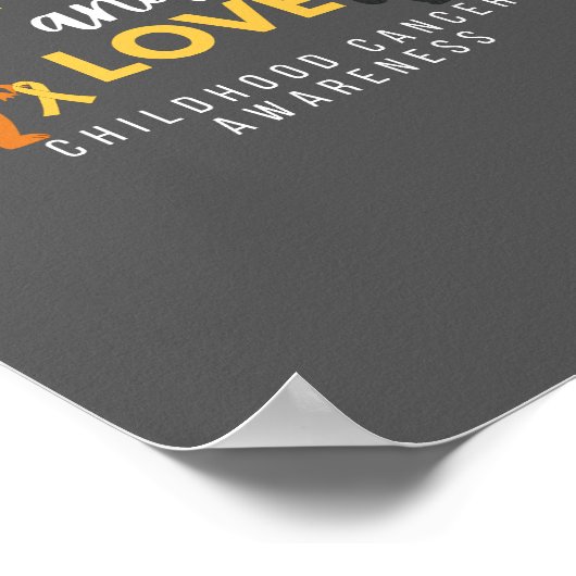 Kinderkanker. Ondersteuning & liefde. POSTER & PRI (Hoek)