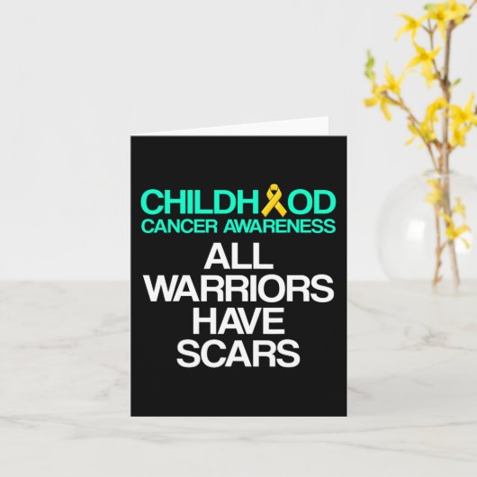 Kinderkanker overlevende ondersteuning krijger 5 kaart (Gele Bloem)