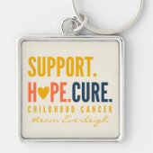 kinderkanker steun hoop aangepaste naam Sleutelhan Sleutelhanger (Voorkant)