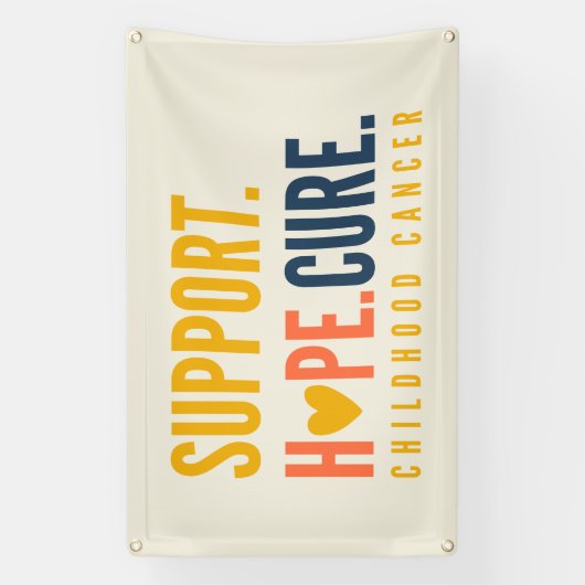 kinderkanker steun hoop genezen Banner Sign (Verticaal)