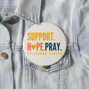 Kinderkanker Steun Hope Pray Buttonnen Ronde Button 4,0 Cm