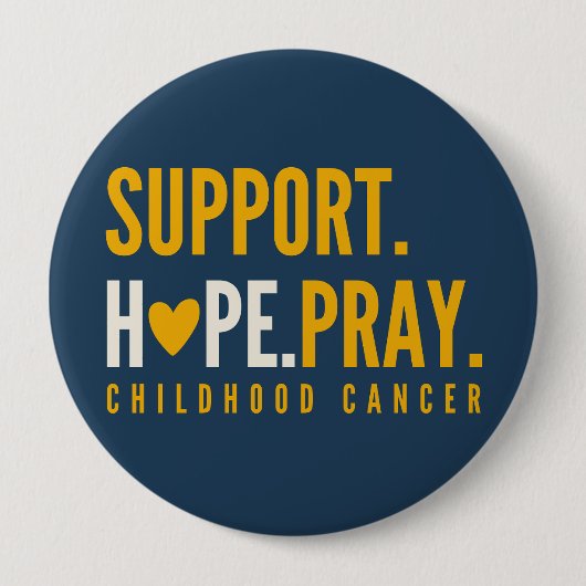 Kinderkanker Steun Hope Pray Buttonnen Ronde Button 4,0 Cm (Voorkant)