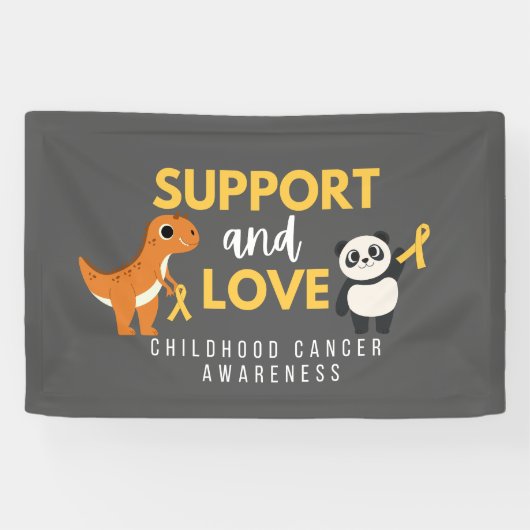 kinderkanker steun liefde banner teken (Horizontaal)