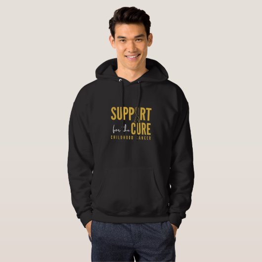 Kinderkanker. Support.Cure. Pullover hoodie (Voorkant volledig)