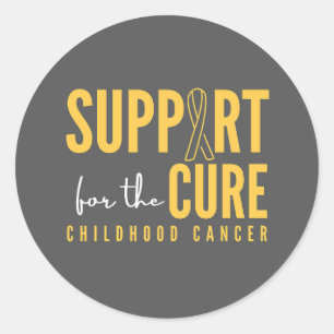Kinderkanker. Support.Cure. Stickers en labels