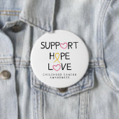 Kinderkanker. Support.Hope.Love. Button (In situ)