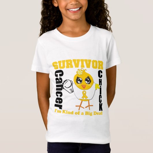Kinderkanker Survivor Chick Ribbon T-shirt (Voorkant)