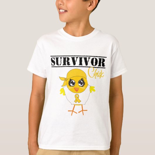 Kinderkanker Survivor Chick T-shirt (Voorkant)