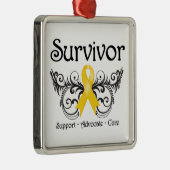 Kinderkanker Survivor Floral Deco Metalen Ornament (Rechts)