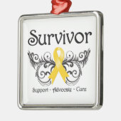Kinderkanker Survivor Floral Deco Metalen Ornament (Links)