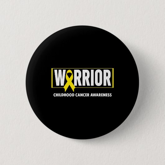 Kinderkanker - Warrior Kinderkanker Aware Ronde Button 5,7 Cm (Voorkant)