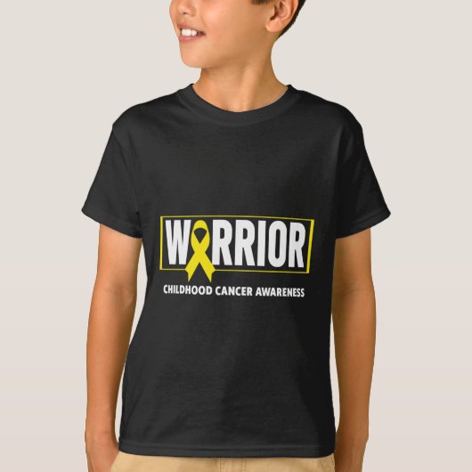 Kinderkanker - Warrior Kinderkanker Aware T-shirt (Voorkant)