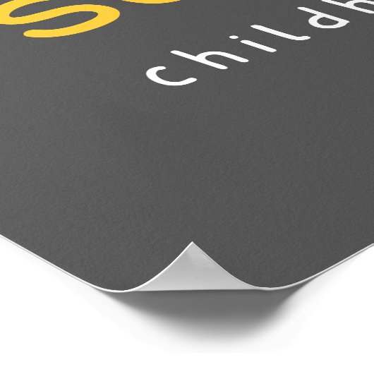 Kinderkanker Wees Vriendelijk Ondersteuning Poster (Hoek)