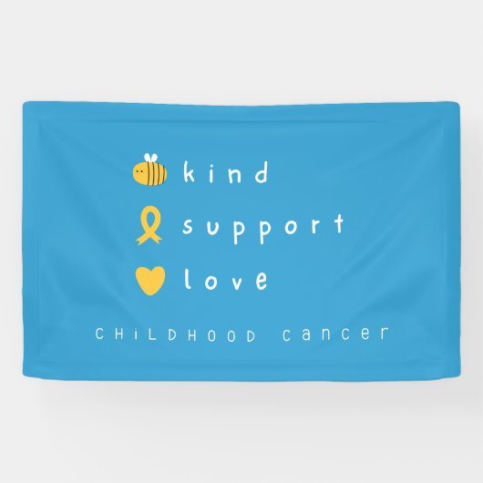 kinderkanker wees vriendelijk steun liefde banner (Horizontaal)
