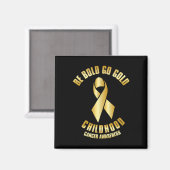 Kinderkankerbewustwording Gold Ribbon Magneet (Voorkant / Achterkant)