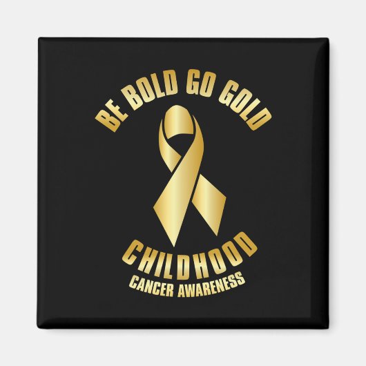 Kinderkankerbewustwording Gold Ribbon Magneet (Voorkant)