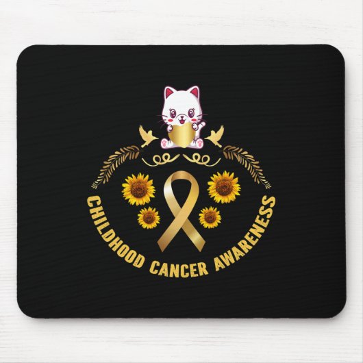 kinderkankerbewustzijn mooi kattengoud canule muismat (Voorkant)
