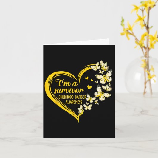 Kinderkankerbewustzijn Warrior_ I&#39; M A Surv Kaart (Gele Bloem)