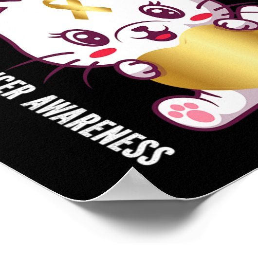 kinderkankerbewustzijner koude kat poster (Hoek)