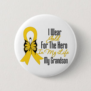 Kinderkankerlint Mijn Hero Mijn kleinzoon Ronde Button 5,7 Cm